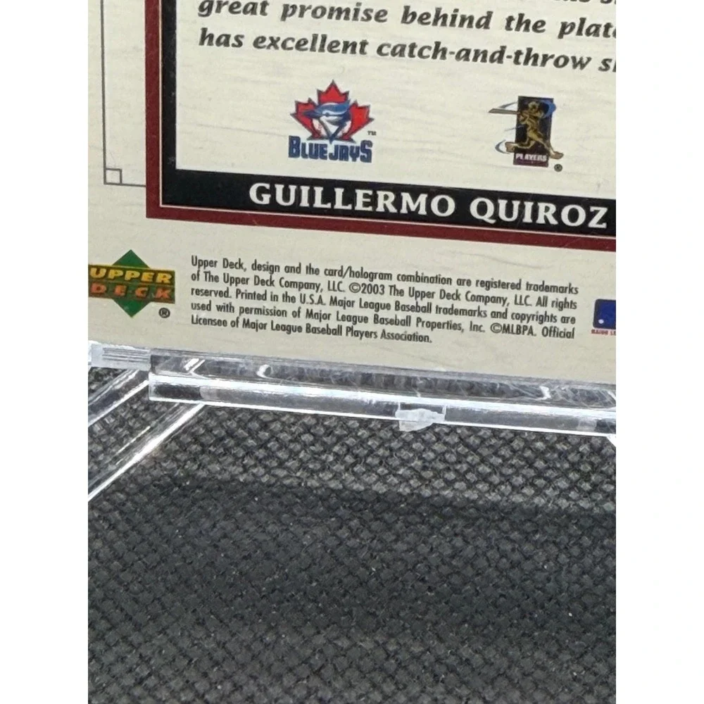 2003 Upper Deck Patch Collection Guillermo Quiroz Rookie Innovation Blue Jays